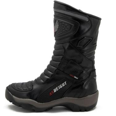 Imagem de Bota Motociclista Masculina Couro Cano Alto Proteção
