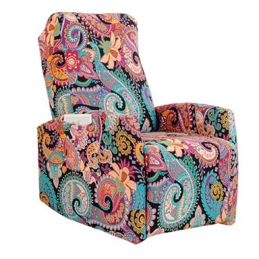 Imagem de Capas para cadeira reclinável, 4 peças, impermeável, pequena, reclinável, capa reclinável para cadeira reclinável Lazyboy com bolso de armazenamento, protetor de móveis para sala de estar, A06