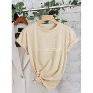 Imagem de Camiseta Feminina T-shirt Paris Cidade Paisagem Torre Eiffel 100% Algo