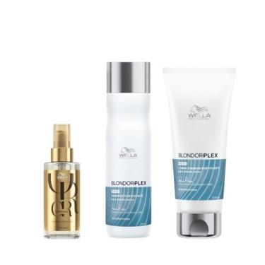 Imagem de Wella BlondorPlex Care Line Sh 250ml + Cond 200ml + Óleo 100ml - Wella