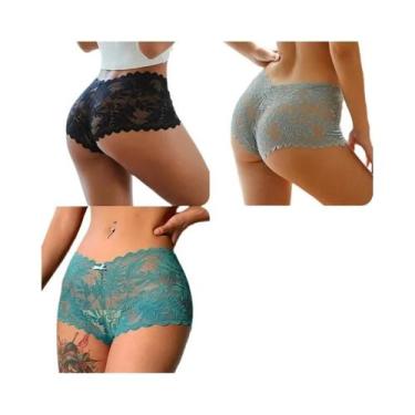 Imagem de Conjunto De Calcinha De Renda Floral Para Mulheres, Lingerie Macia De 