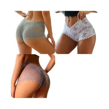 Imagem de Conjunto De Calcinha De Renda Floral Para Mulheres, Lingerie Macia De 