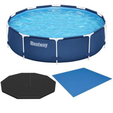 Imagem de Piscina Bestway Original 3,05x3,05m 5200L + Lona e Capa Pro Max, Azul