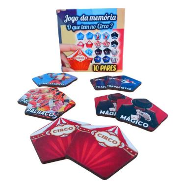 Imagem de Jogo da Memória Coisas Que Tem No Circo de 10 Pares