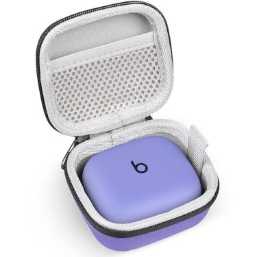 Imagem de RISETECH Capa para fone de ouvido compatível com fones de ouvido Bluetooth sem fio Beats Powerbeats Pro 2, capa rígida portátil para viagem - com clipe (roxo)