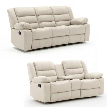 Imagem de Conjunto de Sofás 2 e 3 Lugares Sala de Estar Reclinável Hollywood Man