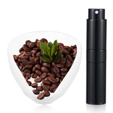 Imagem de KTZCTPCA Copo dosador de grãos de café e kit de garrafa de spray, acessórios de barra de café para expresso, bandeja de dosagem única de cerâmica duradoura fácil de usar, kit de xícara de café com