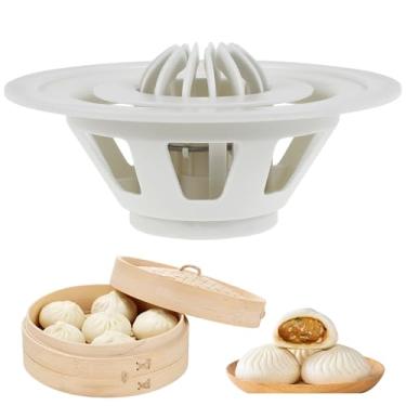 Imagem de Baozi Maker Machine, Dumpling Momo Maker Machine Big Dumpling Bao Bun Pastry Pie Mold Food Safe Baozi Mold for Home Kitchen Beginners of Use Cleaning (Branco)