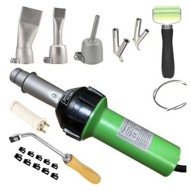 Imagem de Beyondlife Kit de solda de plástico de 1600 W, pistola de aquecimento de ar quente, haste de vinil PVC, ferramenta de pistola de gás quente, com vários bocais de soldagem, aterramento de chão portátil