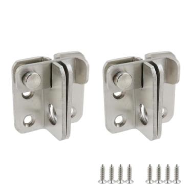 Imagem de Rannb Trava de porta deslizante de aço inoxidável com orifício de cadeado para armário, banheiro, janela, porta de celeiro de garagem, aberta à esquerda - 2 peças