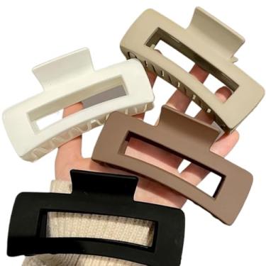 Imagem de KIT 1/2/3 Piranha Garra Cabelo Presilha Grande Prendedor Plástico Formato Quadrado Minimalista Feminino Lucky Bazar(1)