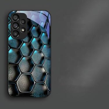 Imagem de MVVKKY Capa de vidro temperado com gradiente azul para Samsung S24 (para Samsung S24/4)