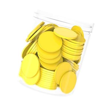 Imagem de harayaa 100 peças de 1 polegada de discos de fichas de contagem de materiais manipulativos de matemática versáteis e resistentes para sala de aula, redondos e, Amarelo