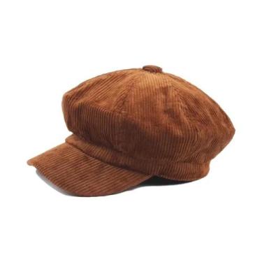 Imagem de Boina Vintage Feminina Estilo Newsboy, Chapéu Octogonal Para Outono E 