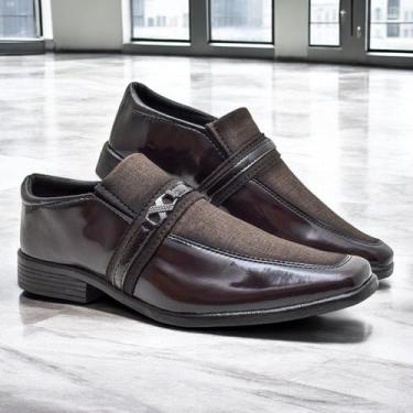 Imagem de Sapato Social Masculino Confortável Costurado Verniz Premium - Giolo, 