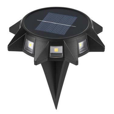 Imagem de Luminária Solar 8 LEDs Espeto de Jardim Luz Parede Área Externa Decora