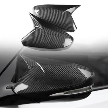 Imagem de FINMOKAL 1 par de capas de espelho retrovisor lateral de fibra de carbono real compatível com Hyundai Veloster 2012-2017