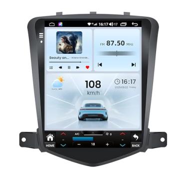 Imagem de Rádio veicular para Chevy Cruze 2009-2015: Bluetooth 5.0 GPS 5G WiFi Rádio FM para Tesla Style Touchscreen Wireless Carplay Andriod Câmera de backup automático 1024 * 768 HD 4core 2+32G