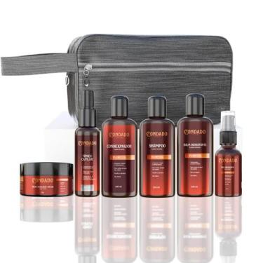 Imagem de Kit Barba Floresta Necessaire Cinza Capilar Shampoo Balm Crescimento -