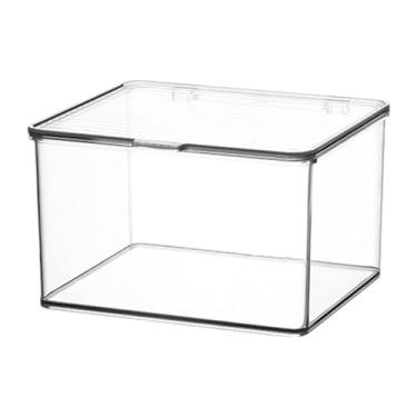 Imagem de Baoblaze Caixa de armazenamento de copo de chá, organizador à prova de poeira, decoração, caixa de artigos diversos, para casa, lembrancinhas, loja, despensa, Curto L