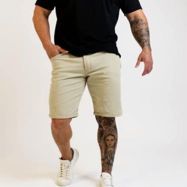 Imagem de Bermuda Masculina Sarja Sport Fino Bolso Embutido Com Lycra - Mitchell