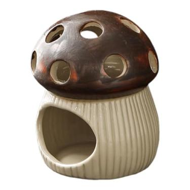 Imagem de BLWOTMOR Suporte de Cogumelo, Cone de Incenso de Cerâmica, Decoração, Coletor de Cinzas, Centro de Mesa, Presente, Suporte de Sálvia para Inauguraçã, 8.8 Cm X 11.8 Cm