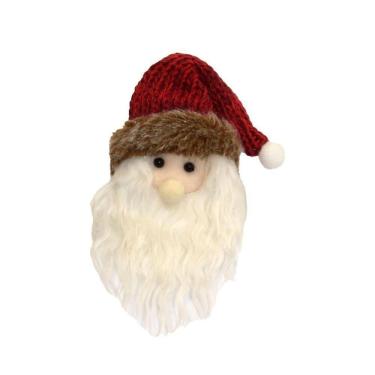 Imagem de Carinha Papai Noel Pelúcia Scotch Pendente Gorro Crochê 13cm - Magizi