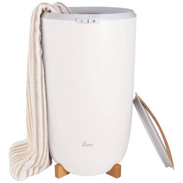 Imagem de Aquecedor de Toalha Elétrico 20L com 4 Configurações de Temporizador, 110V, Zadro, Branco e Marrom Claro