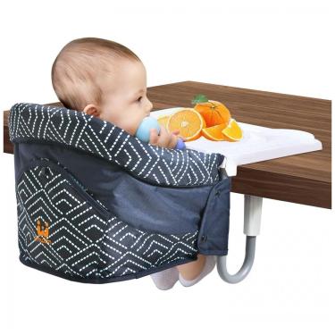 Imagem de Cadeira de Alimentação Portátil com Encaixe em Mesa e Bandeja, MTWML, Preto