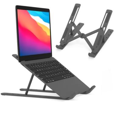 Imagem de Suporte Premium para Notebook e Tablet, ABS, Dobrável, Ergonômico, 6 Níveis de Ajuste, Altura Regulável 5,5-15,5cm, Portátil, Universal