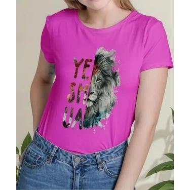 Imagem de Camiseta Camisa Algodão Feminina Masculina Adulto Yeshua Leão Moda Gos
