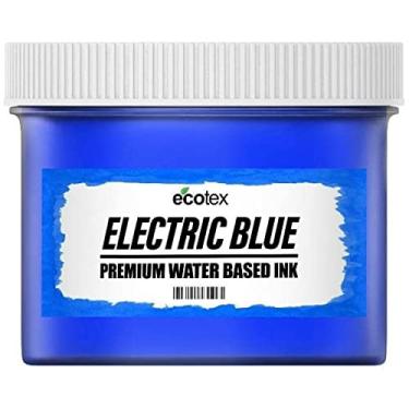 Imagem de Tinta para serigrafia Ecotex azul elétrico (236 ml) – Tinta de tecido azul elétrico à base de água, tinta para tela de seda – Screen Print Direct, feita nos EUA