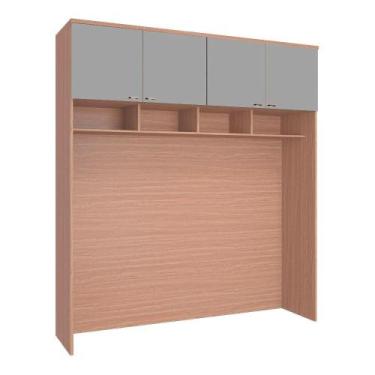 Imagem de Guarda Roupa Modulado Ponte 4 Portas 2450X1730mm Setiba Plus Rimo Carv