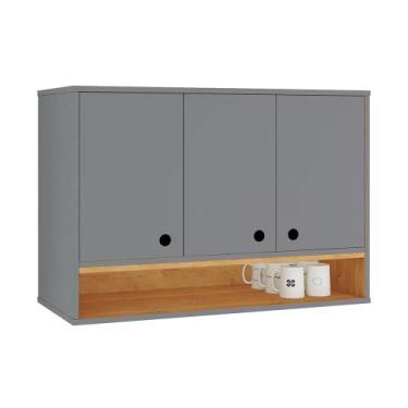 Imagem de Armário Aéreo Organizador Suspenso Parede Multiuso 3 Portas Cozinha Je