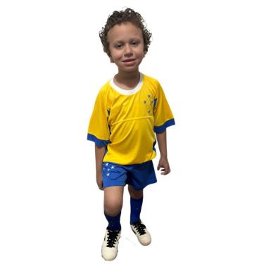 Imagem de Conjunto Infantil Cruzeiro Goleiro Camisa Shorts Meião Oficial-Unissex
