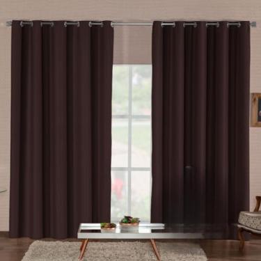 Imagem de Cortina Blackout Premium 1 Corta-Luz Para Sala E Quarto(MARROM,2,80M X 1,60M)
