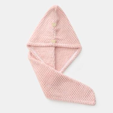 Imagem de Toalha de secagem de cabelo com botão, toalha de cabeça para secar o cabelo rapidamente