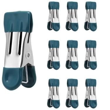 Imagem de Cabides resistentes, pacote com 15, clipes de metal de 5 cm, prendedores de roupa para secagem de fotos, varal de roupa, clipes de saco para alimentos, cozinha, aço inoxidável, com borracha SGREEN
