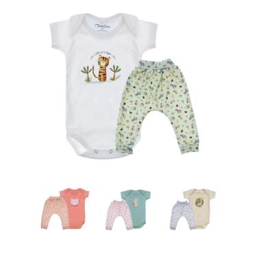 Imagem de 2 Peças Presente Maternidade Enxoval Bebes Recém Nascido Body Mijão Saruel Roupa Para Bebe (TIKO)