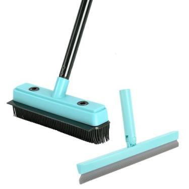 Imagem de Michao Vassoura de borracha para removedor de pelos de animais de estimação, com vassoura mágica multifuncional, vassoura de ar, para remoção de tapete de penugem, piso de madeira, limpa vidro, poeira