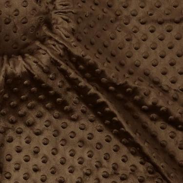 Imagem de Homiest Tecido de bolinhas Minky Dot por jarda, 1,5 m x 152 cm de largura, cor marrom chocolate, tecido macio para cobertor de bebê, capas de travesseiro, confecção de roupas, cachecol, gorro, costura