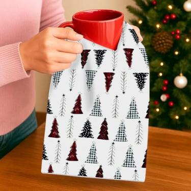 Imagem de Toalhas de cozinha de Natal, 66 x 45 cm, toalha de mão decorativa para banheiro com estampa de Feliz Natal, branca