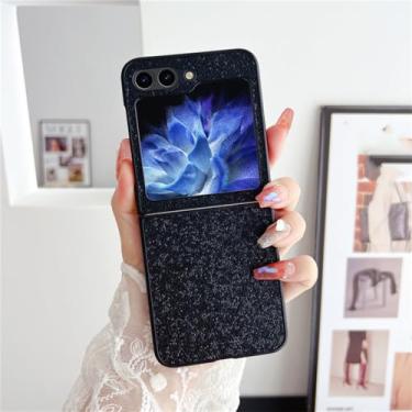 Imagem de Capa com suporte de anel brilhante brilhante para Samsung Galaxy Z Flip 5 4 3 Flip5 ZFlip 3 4 5 5G Capa para PC gradiente de diamante, preta DK, para Samsung Z Flip 3