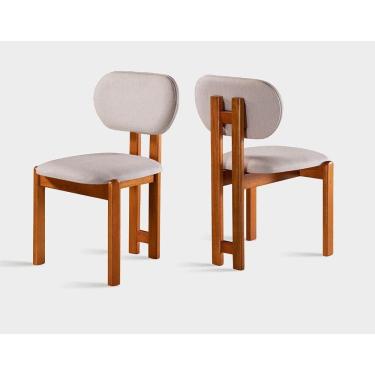 Imagem de Kit 2 Cadeiras Organicas Madeira Maciça Móveis Mundial /prata