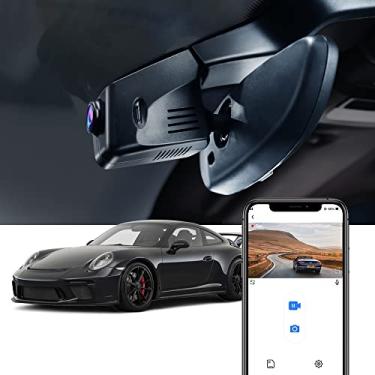 Imagem de Fitcamx 4K Dash Cam Adequada para Porsche 718 Boxster Cayman 981 987 982 911 Turbo (Modelo C), Integrado OEM Estilo, UHD 2160P Vídeo, WiFi & APP, Loop Gravação, G-Sensor, Fácil de Usar, 64GB Cartão