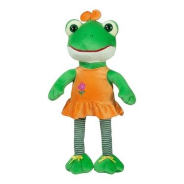 Imagem de Sapo De Pelúcia Rã Grande Com Vestido 75cm - Laranja - Tuka Toy