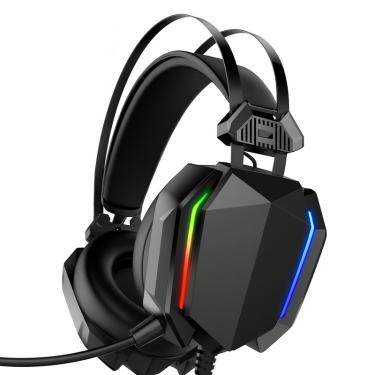 Imagem de Fone de Ouvido Preto Headset Gamer com Fio Led e Microfone