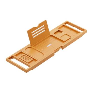 Imagem de FytStycale Bandeja Organizadora para Banheira, Suporte Expansível e Ajustável para Armazenamento de Copos e Taças em Viagens Hotéis