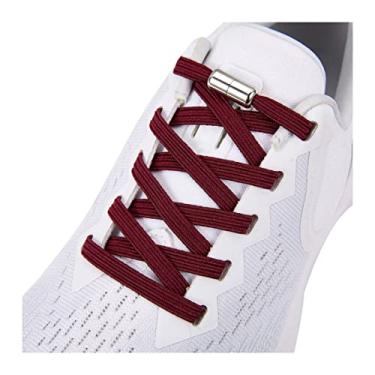 Imagem de 2 Pairs Elastic No Tie Shoelaces for Adults and Kids，Tieless Elastic Shoe Laces for Sneaker Burgundy