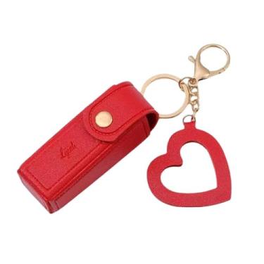 Imagem de 1 bolsa para batom ao ar livre mini bolsa de brilho labial PU, Vermelho, Pequeno